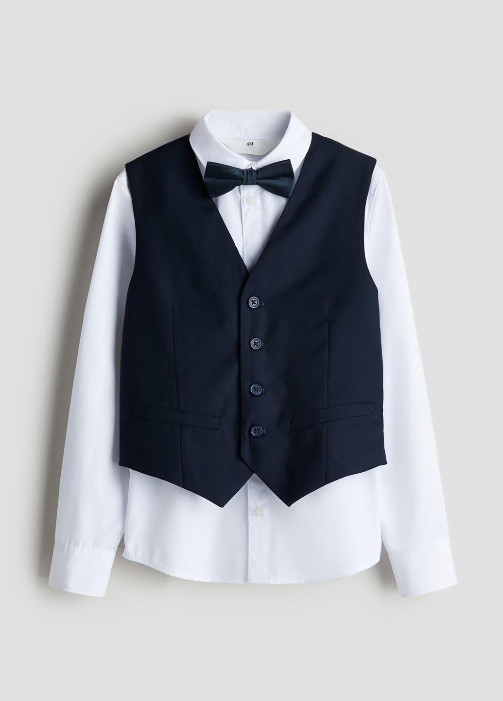 Білий демісезонний компект (жилет, cорочка, метелик) H&M