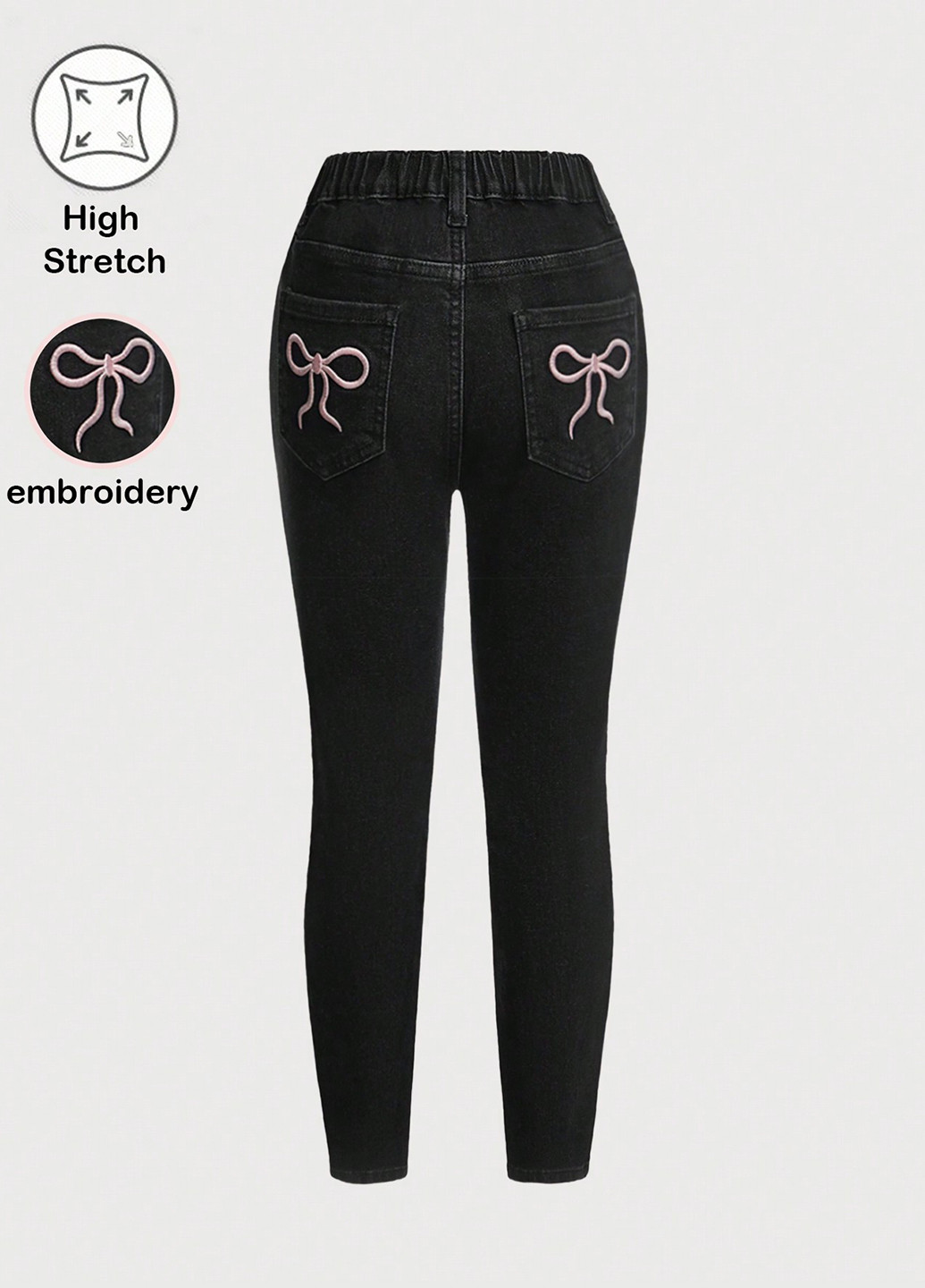 Черные демисезонные скинни джинсы SHEIN