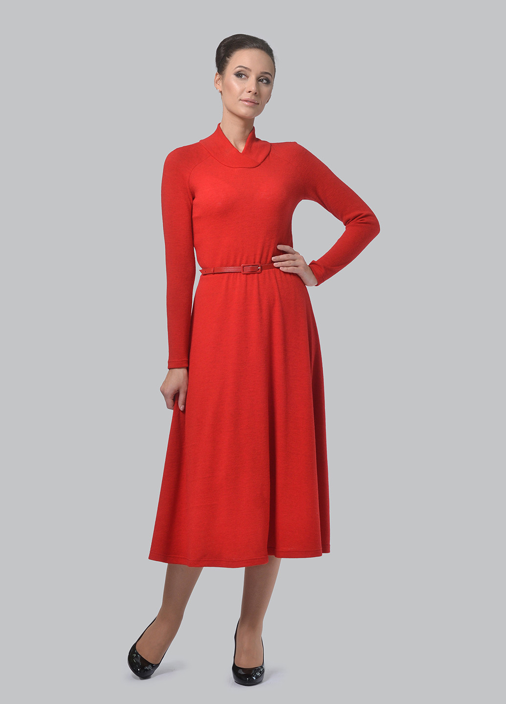 Червона ділова сукня, сукня кльош Alika Kruss однотонна