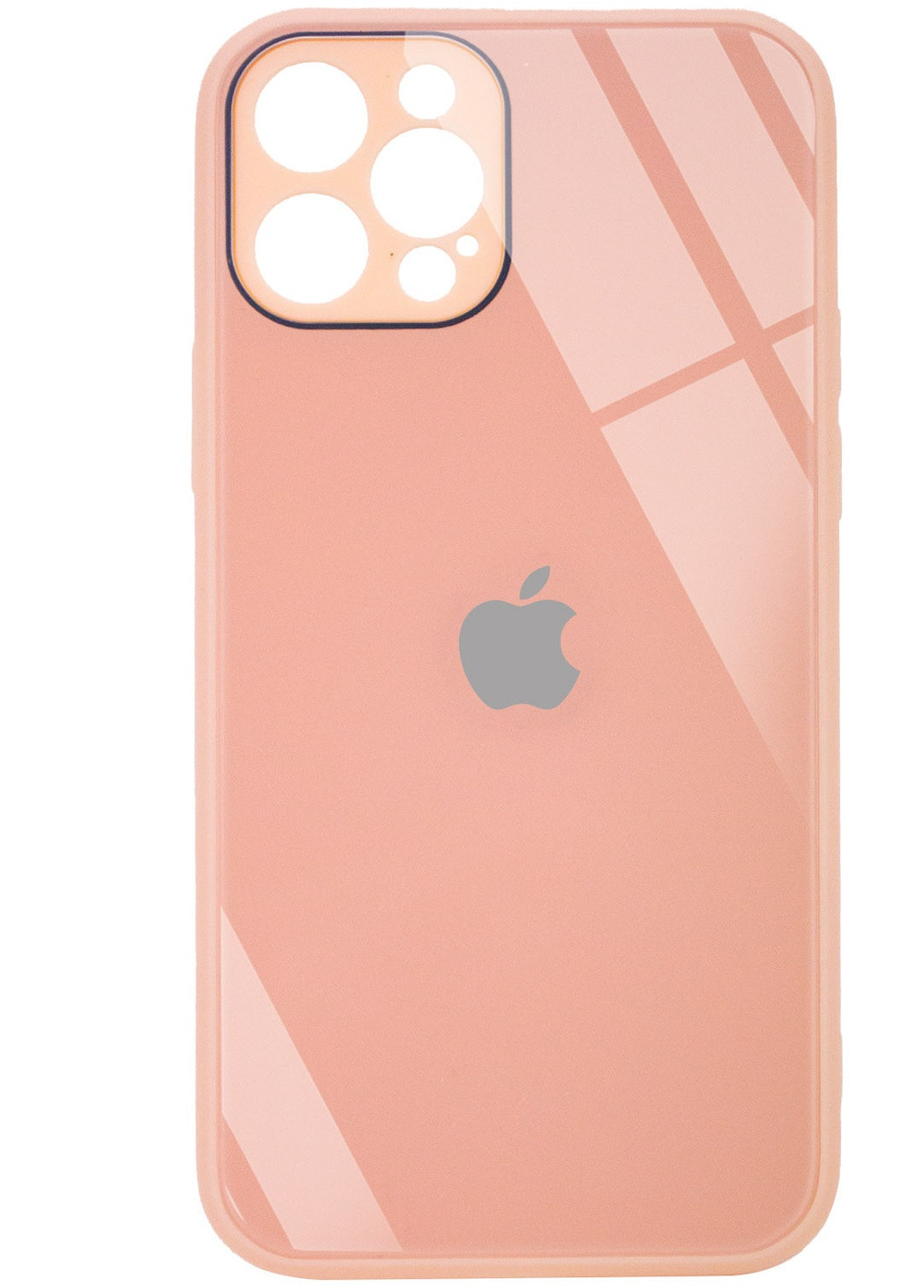 TPU + Glass чохол GLOSSY Logo Full camera (opp) для Apple iPhone 12 Pro (6.1 ') Персиковий (is_00000041554_6) Epik (229724967)
