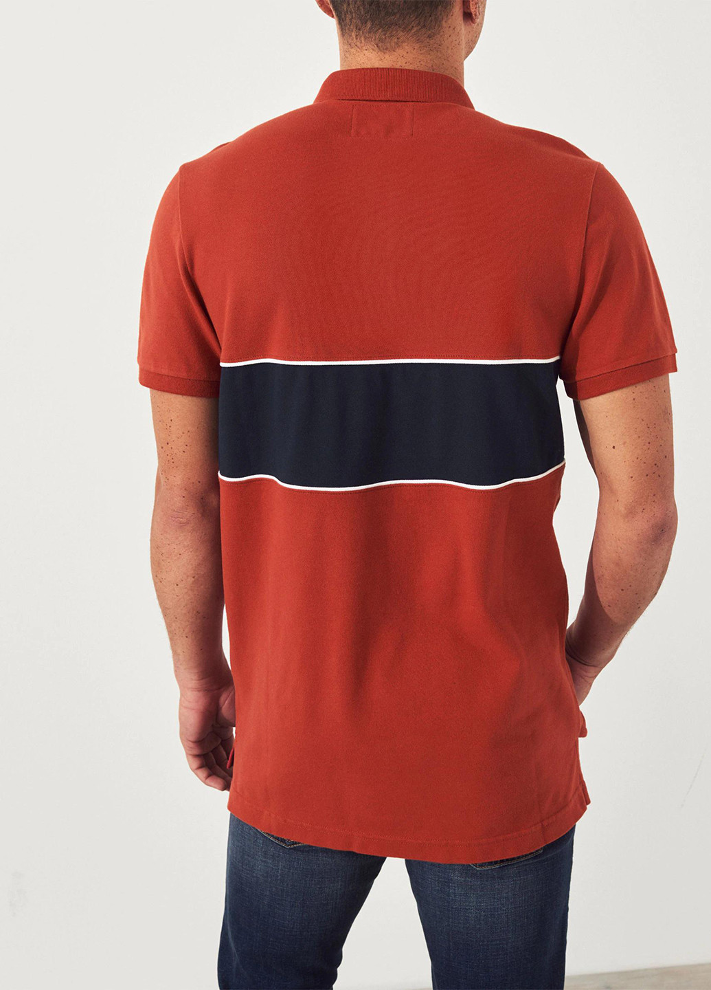 Терракотовая футболка-поло для мужчин Hollister с логотипом
