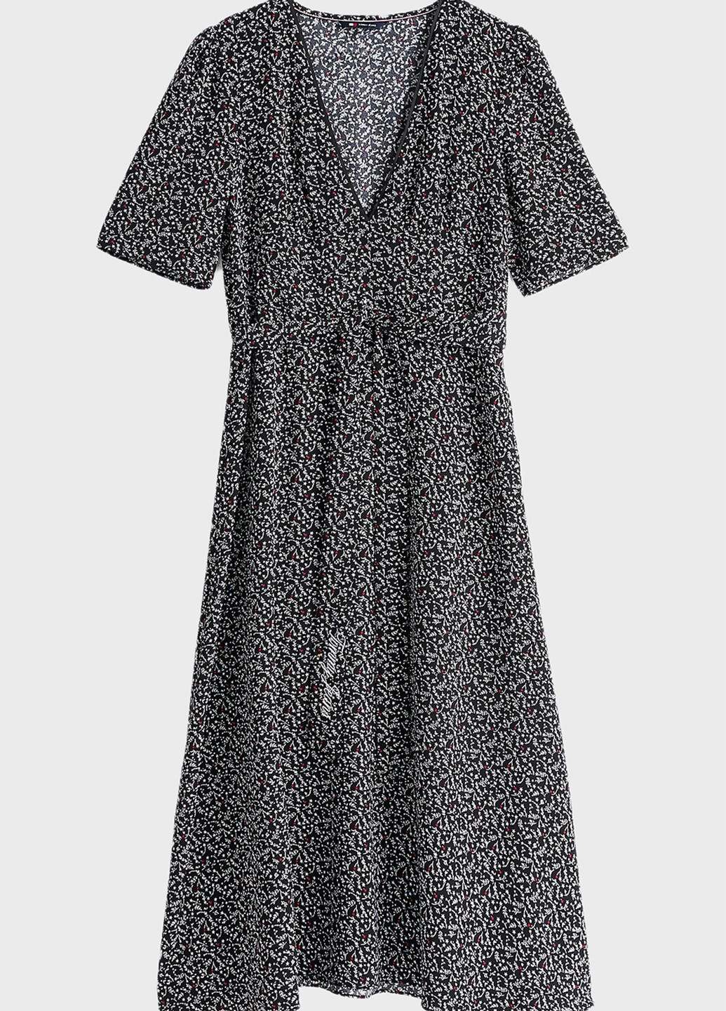 Черное кэжуал платье а-силуэт Tommy Jeans с рисунком