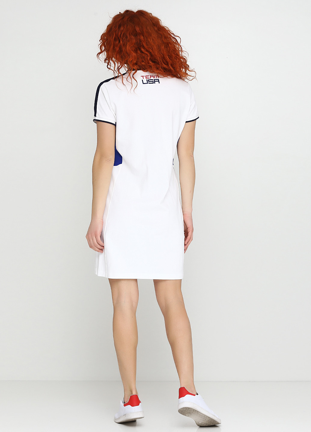 Белое спортивное платье короткое Ralph Lauren с логотипом