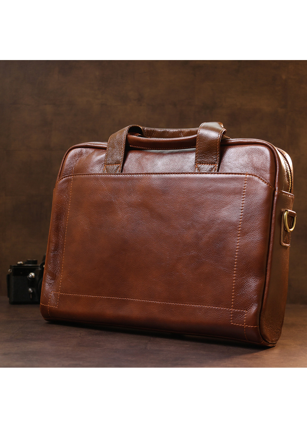 Чоловіча шкіряна ділова сумка для ноутбука 38х29х8 см Vintage (253490480)