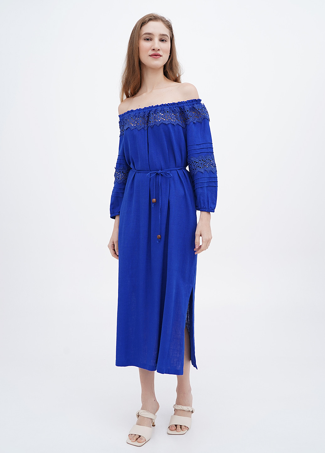 Синее кэжуал платье а-силуэт Ruta-S однотонное