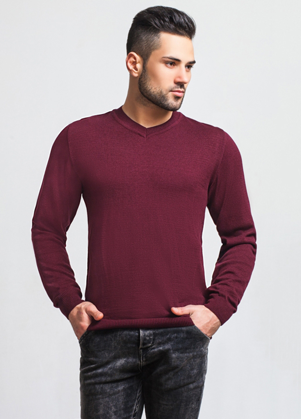 Бордовый демисезонный пуловер пуловер SVTR
