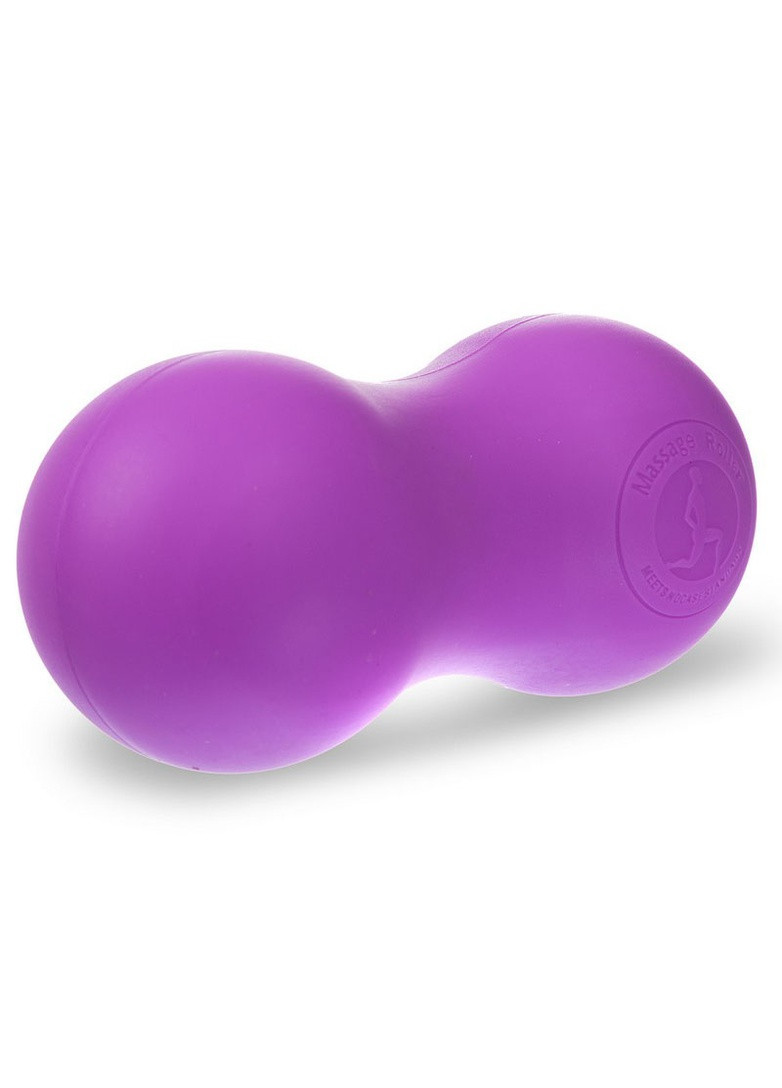 Масажний м'ячик 14х6,5 см подвійний фіолетовий (каучук) для міофасціального релізу і самомасажу EF-DBK14V EasyFit (243205400)