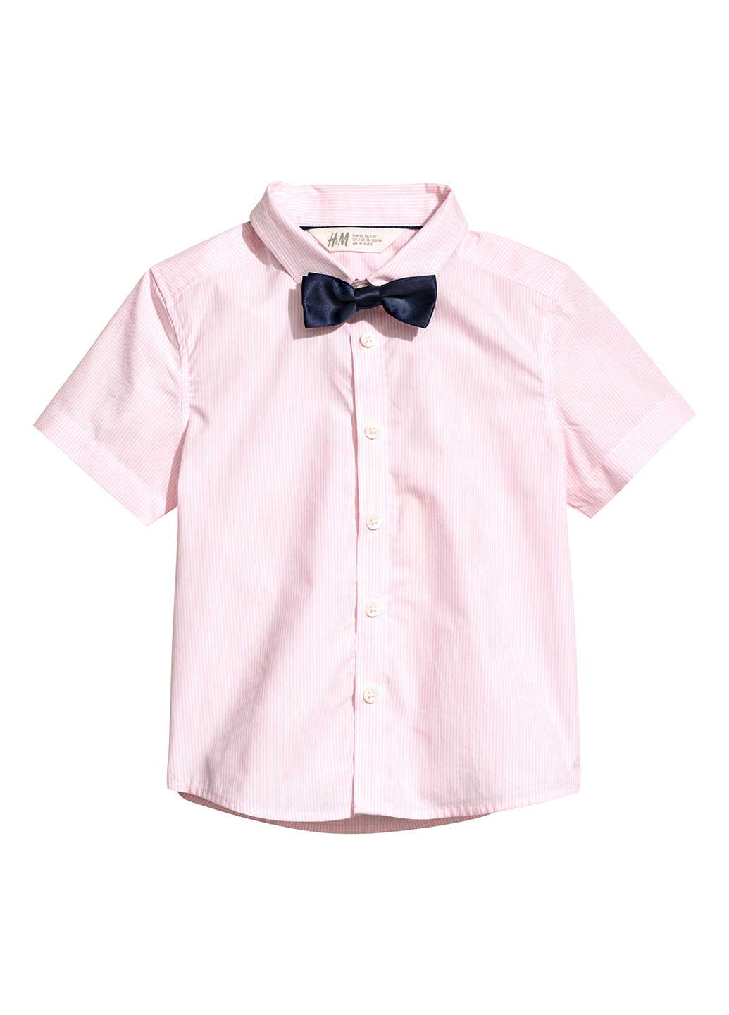 Розовая кэжуал рубашка H&M с коротким рукавом
