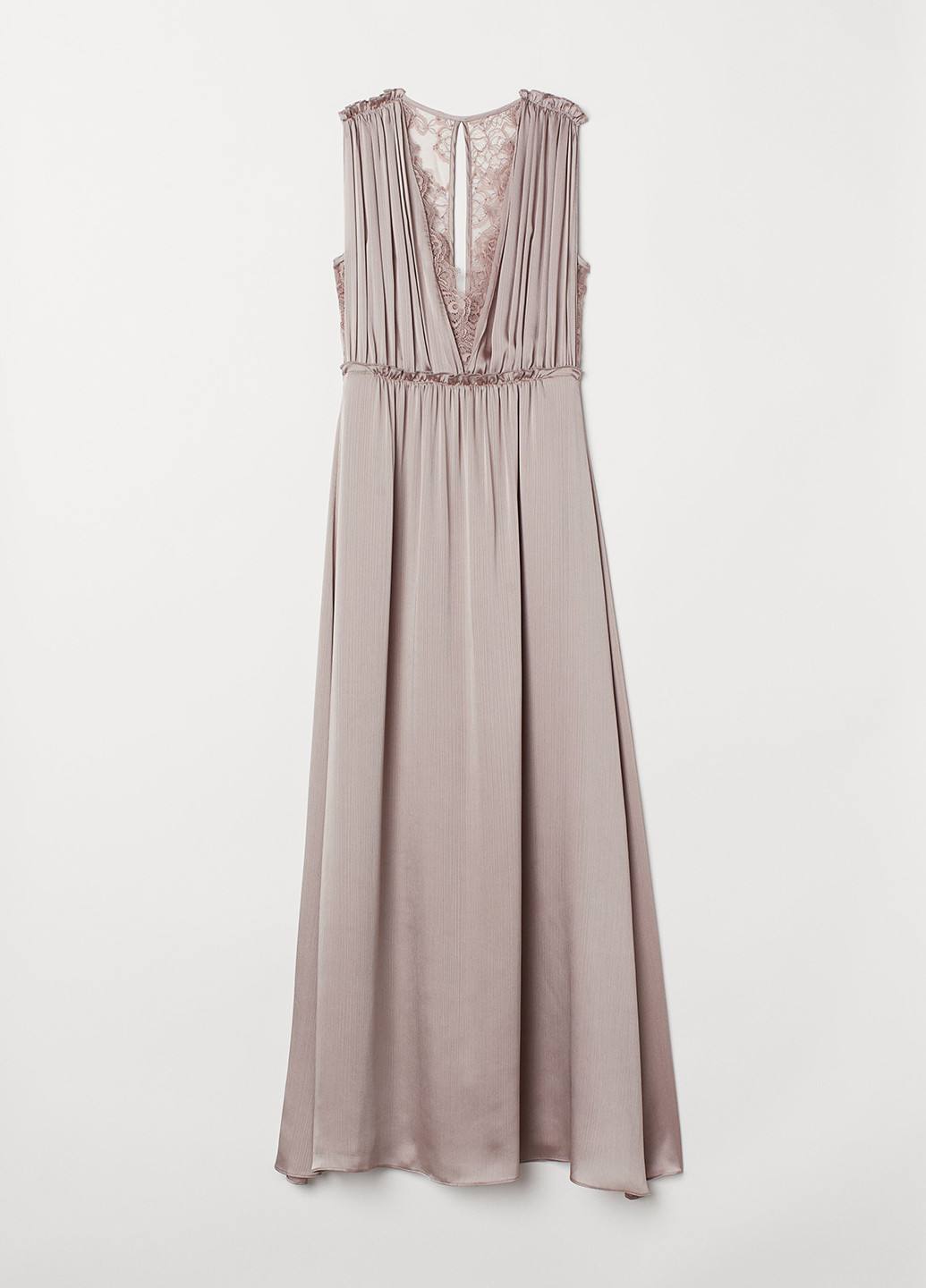 Лиловое вечернее платье с открытой спиной, клеш H&M однотонное