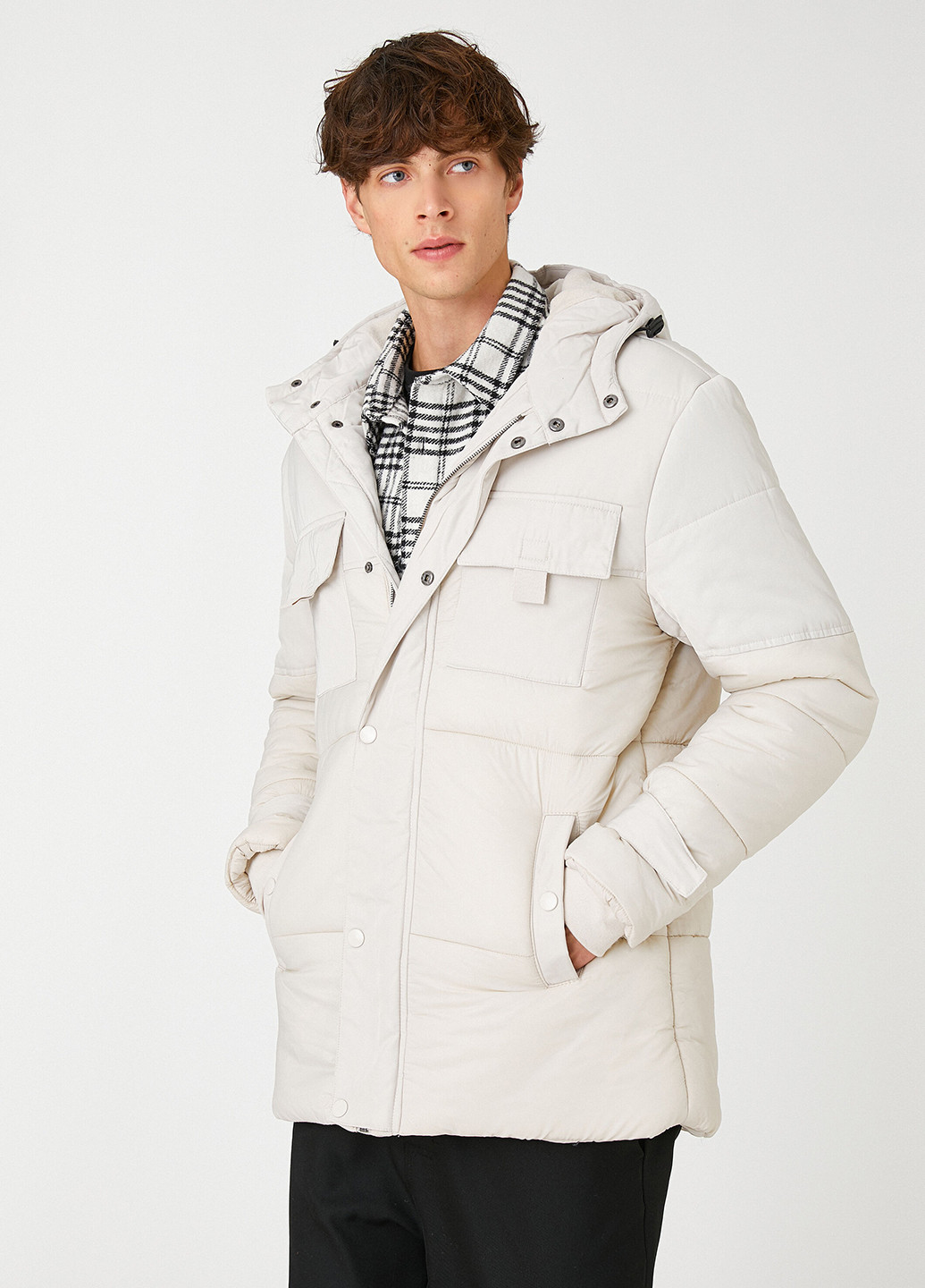 Молочная зимняя куртка KOTON