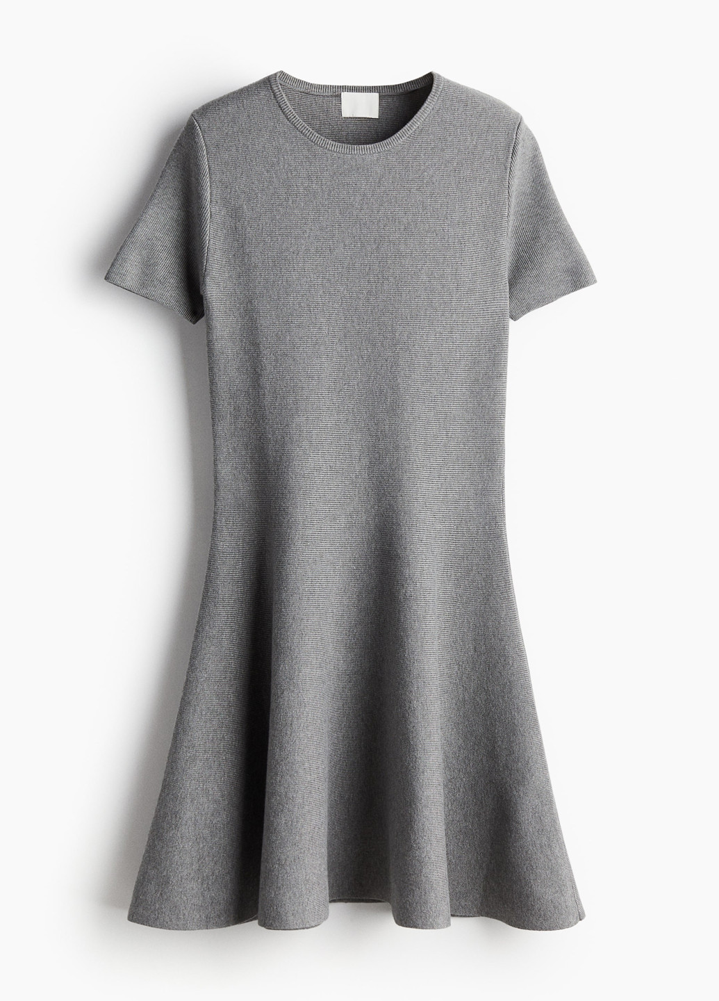 Серое кэжуал платье клеш H&M меланжевое