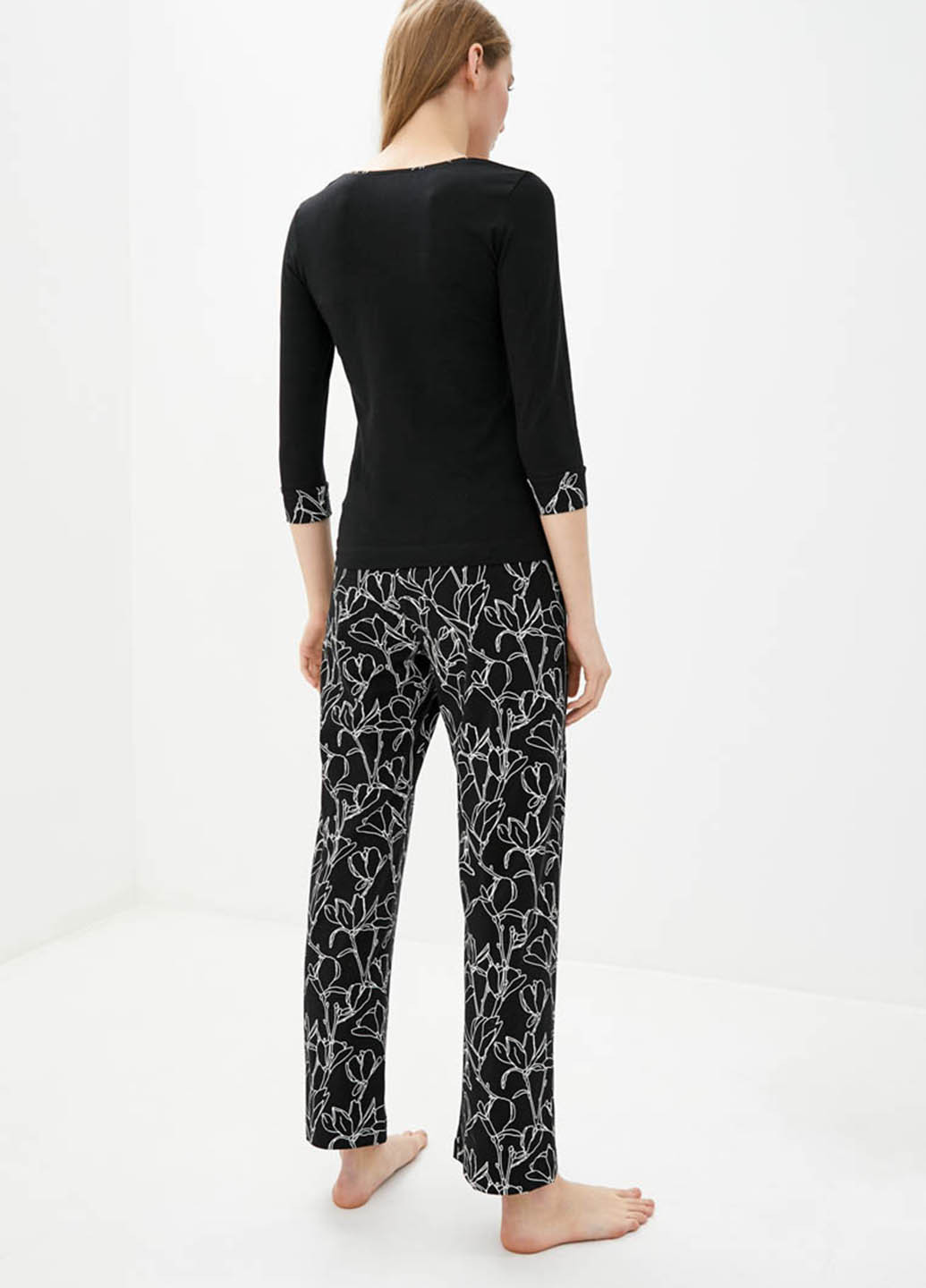 Черная всесезон пижама (лонгслив, брюки) лонгслив + брюки Promin