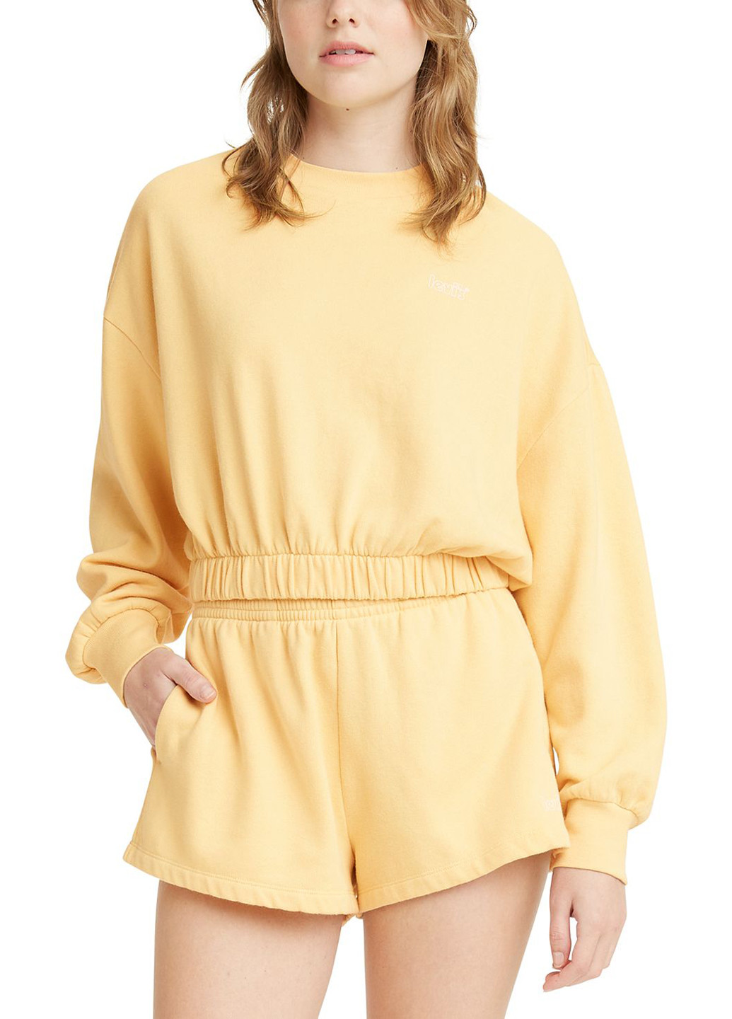 Светло-желтый свитшот Levi's однотонный без декора (256917921)