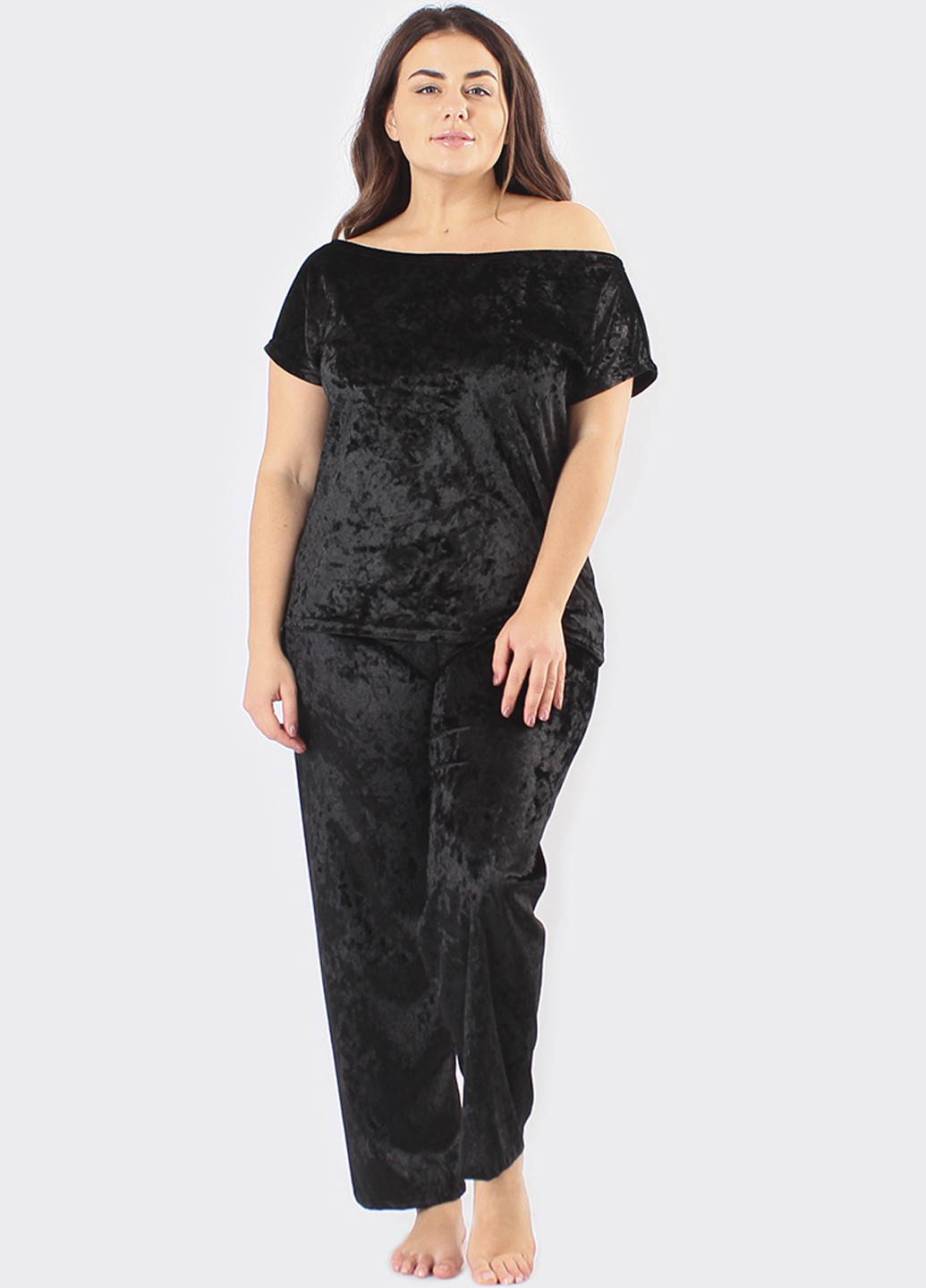 Чорна всесезон піжама (футболка, штани) футболка + штани Ghazel