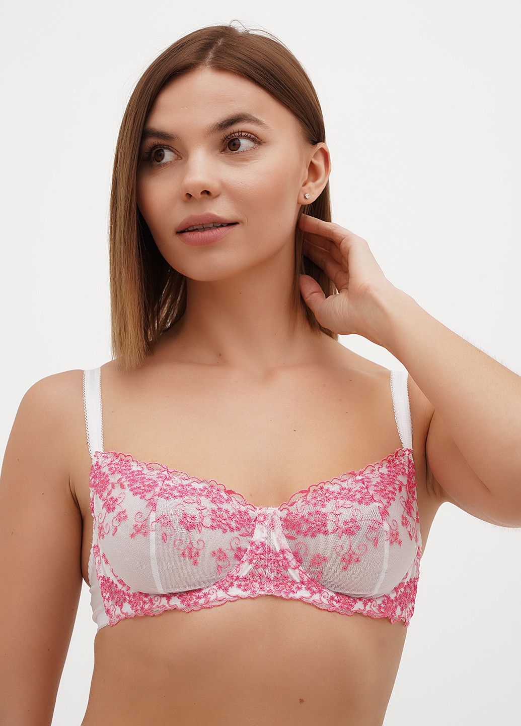 Белый корбей бюстгальтер Sambario с косточками полиамид