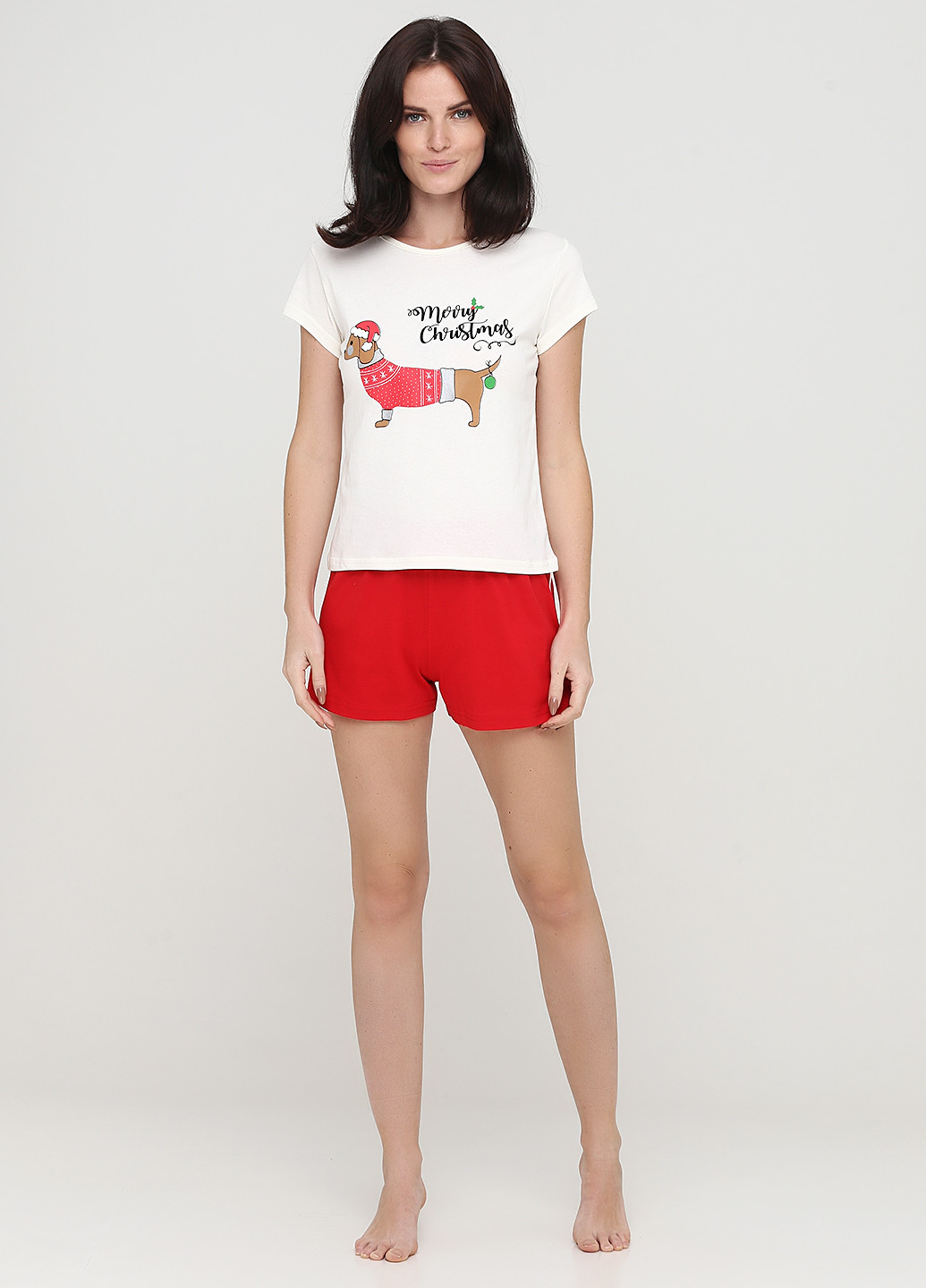 Червона всесезон піжама (футболка, шорти) футболка + шорти Lucci