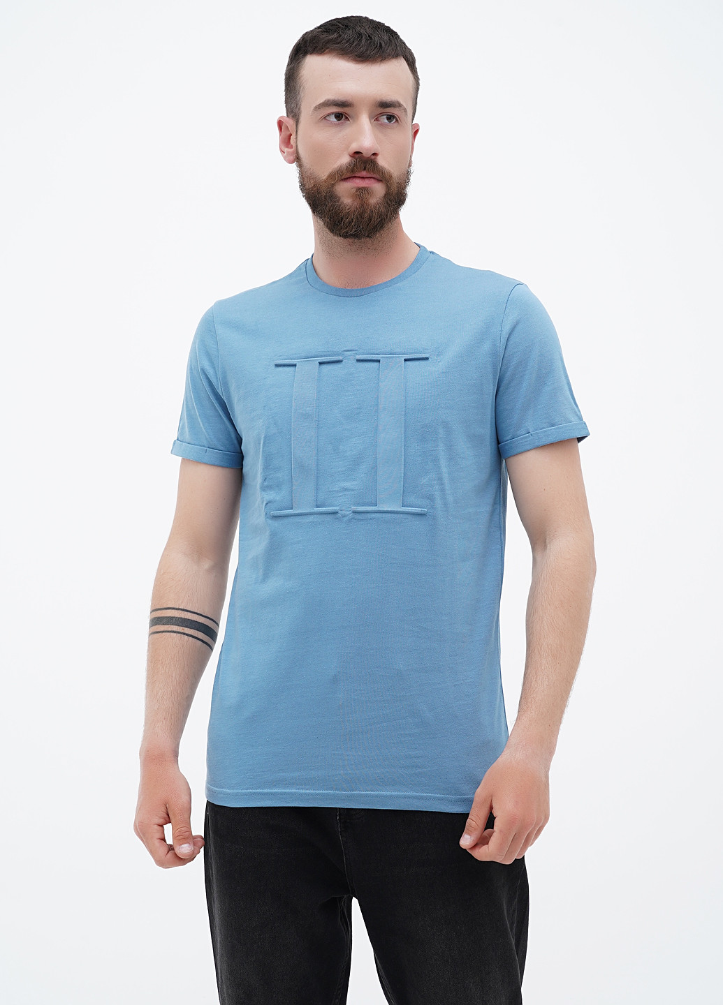 Серо-голубая футболка Les Deux