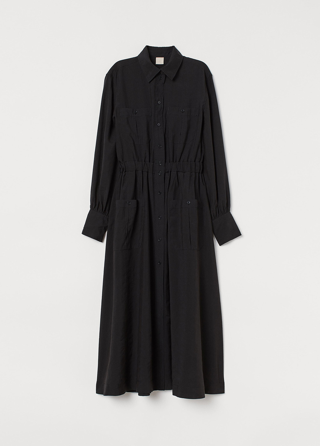 Черное кэжуал платье клеш H&M