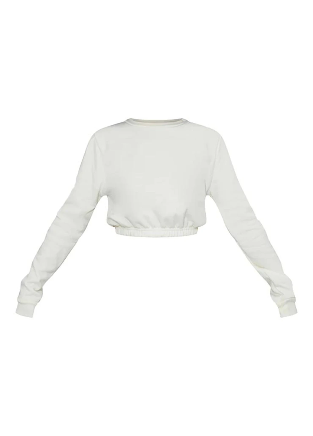 Молочний світшот PrettyLittleThing однотонний без декору (254600592)