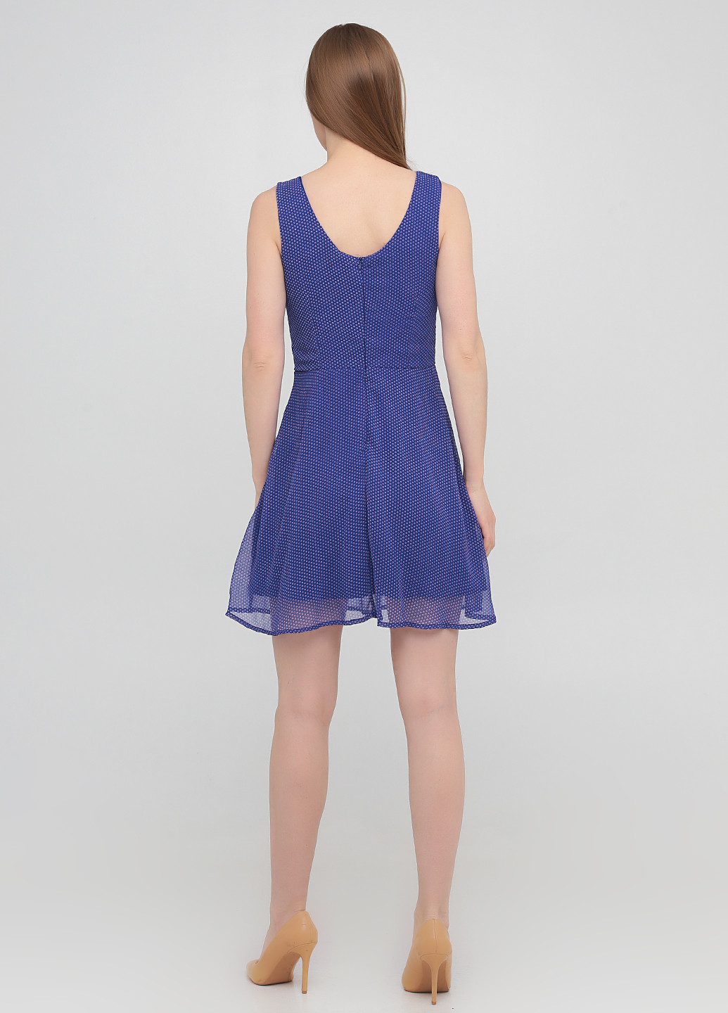 Синее кэжуал платье клеш LFT с абстрактным узором