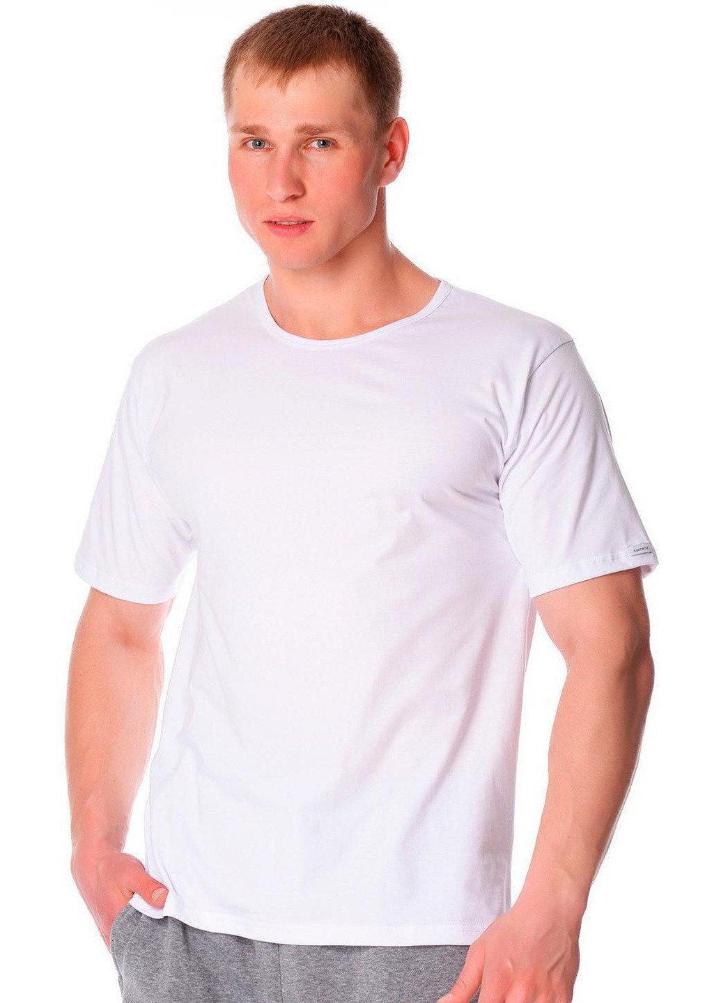 Біла футболка чоловіча new білий 202 Cornette