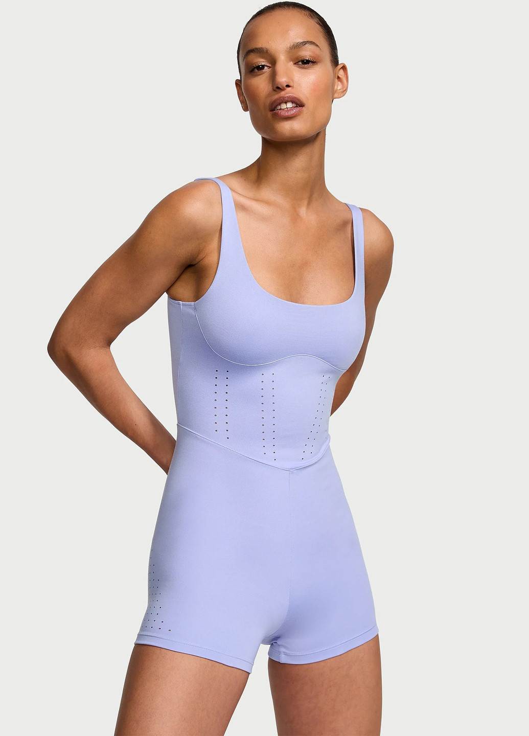 Комбінезон Victoria's Secret комбінезон-шорти однотонний блакитний спортивний поліестер