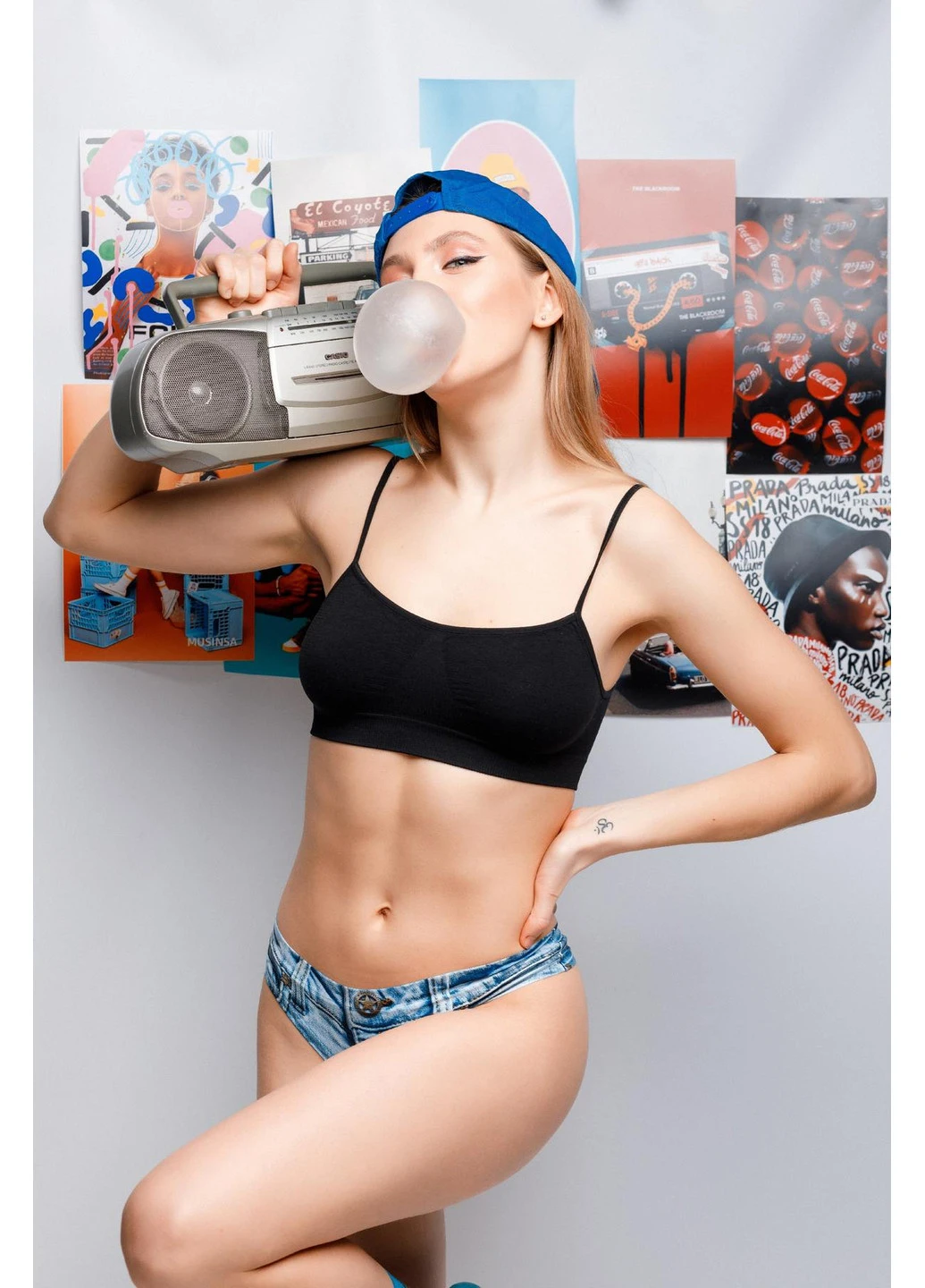 Трусики стринг с принтом Denim Booty American Flag DBA-22 MeMeMe (251826543)