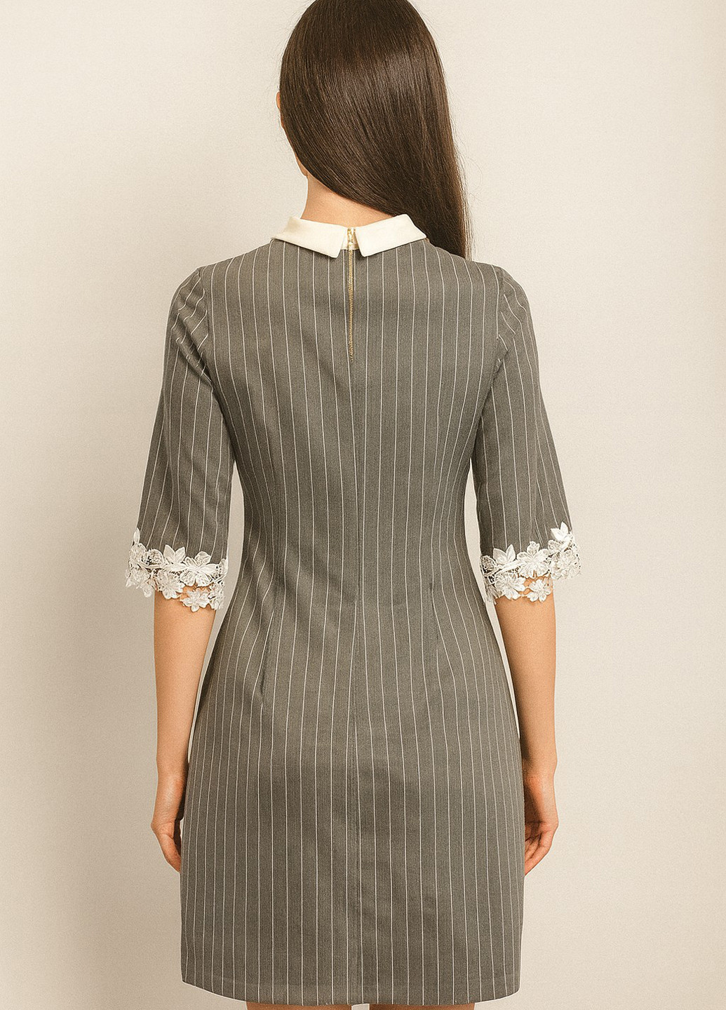 Сіра кежуал сукня а-силует Sassofono в смужку