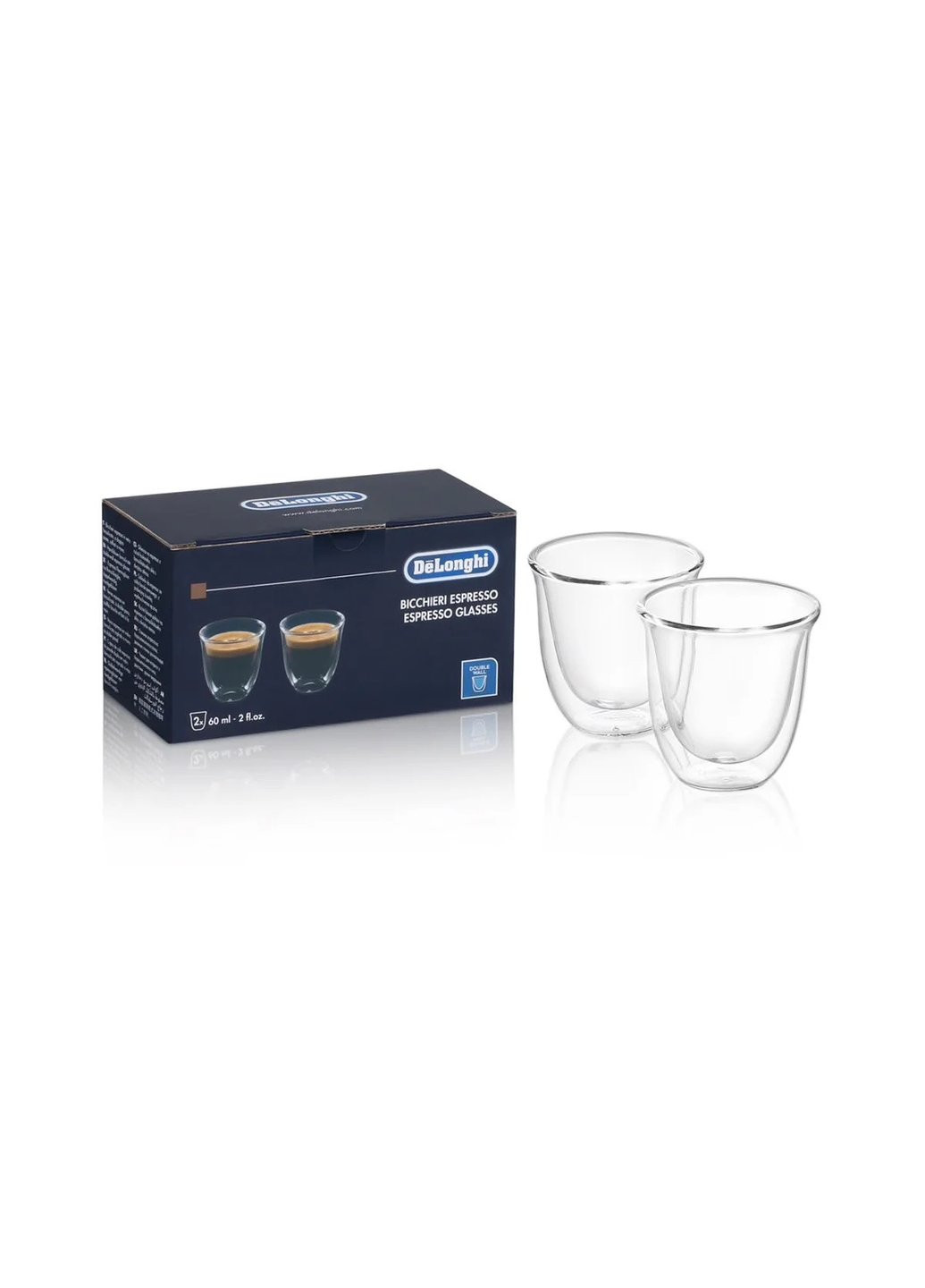 Набір склянок для еспресо 5513284151 60 мл 2 шт Delonghi (254860010)
