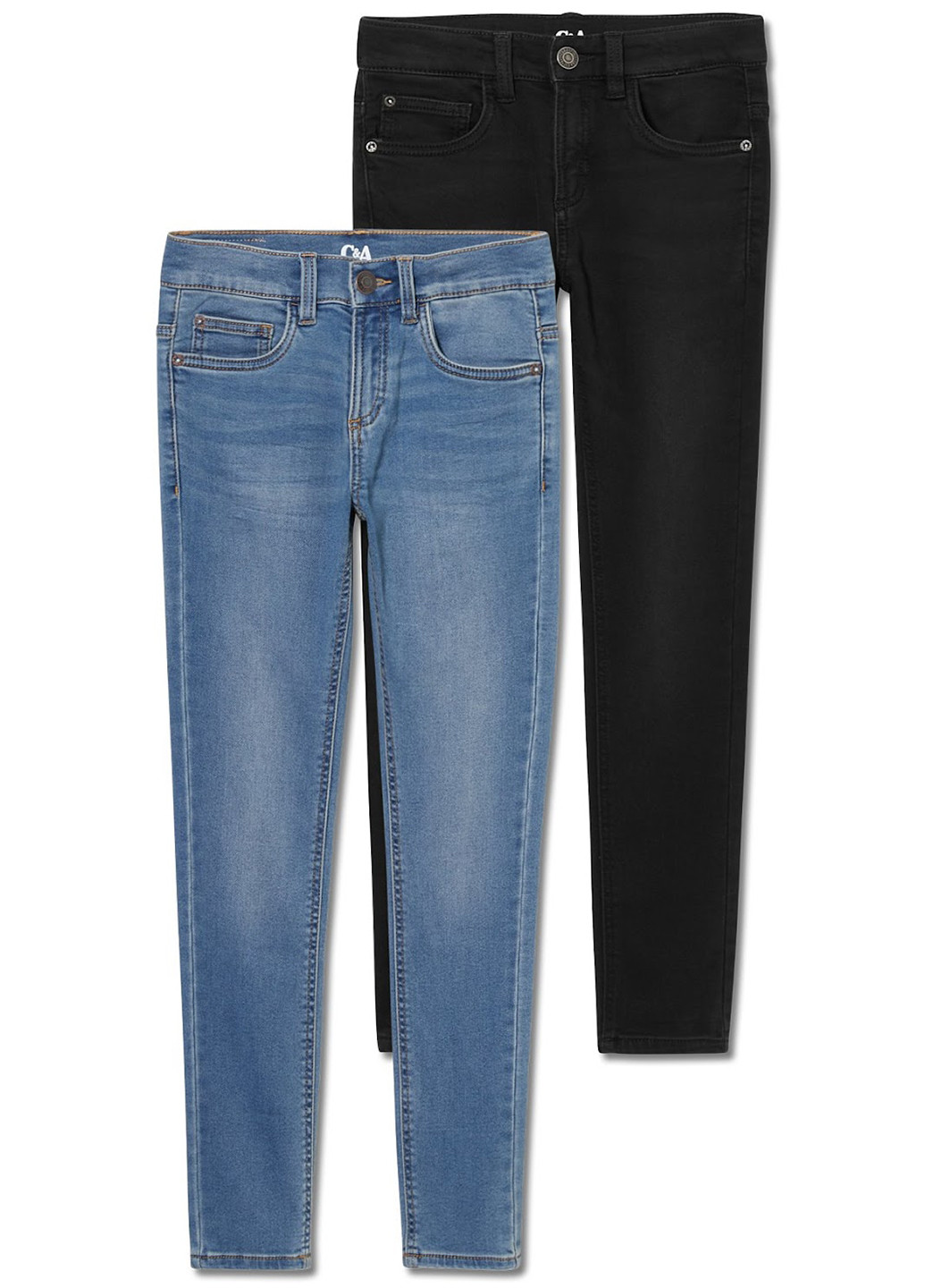 Комбинированные демисезонные зауженные джинсы (2 шт.) C&A