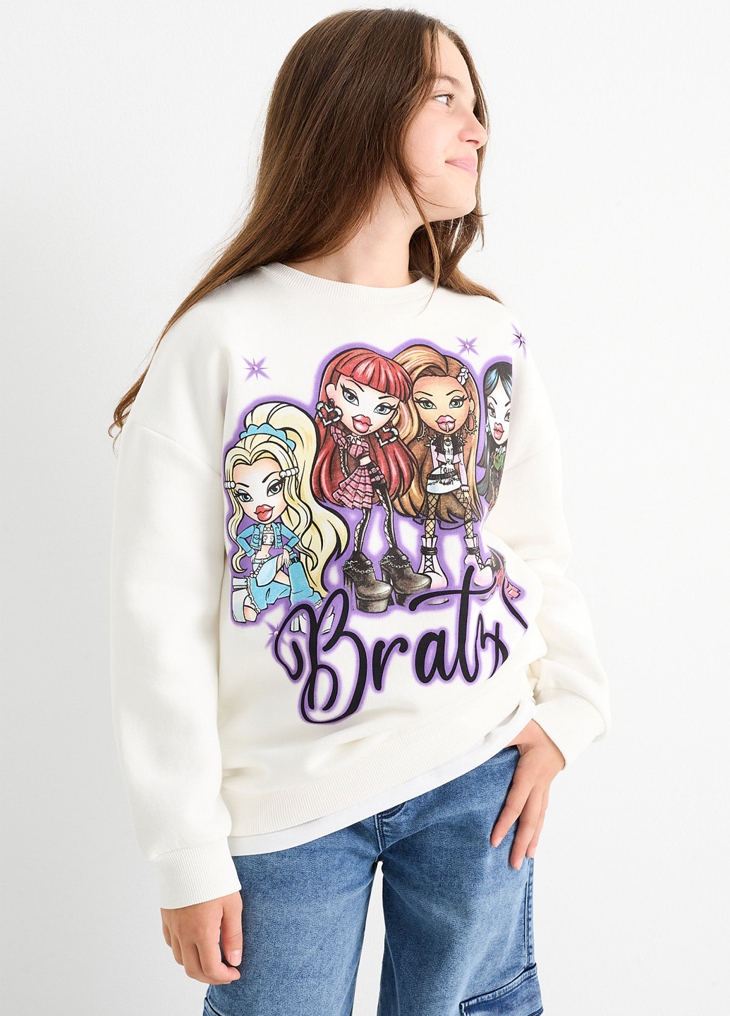 Білий світшот C&A малюнок без декору (366113131)