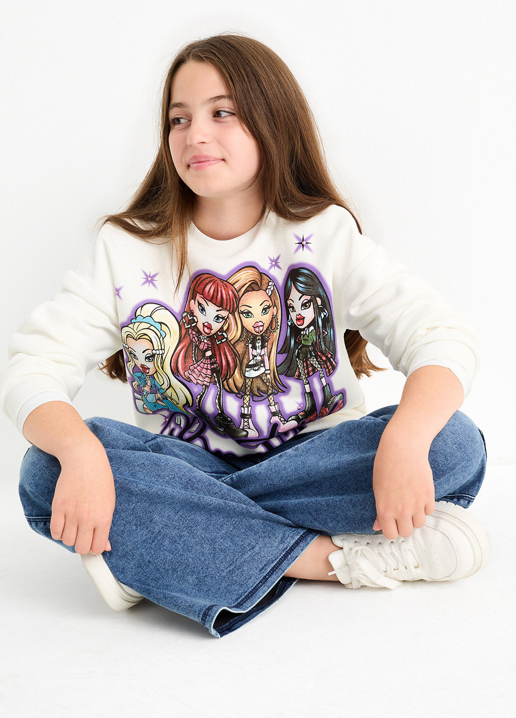 Білий світшот C&A малюнок без декору (366113131)