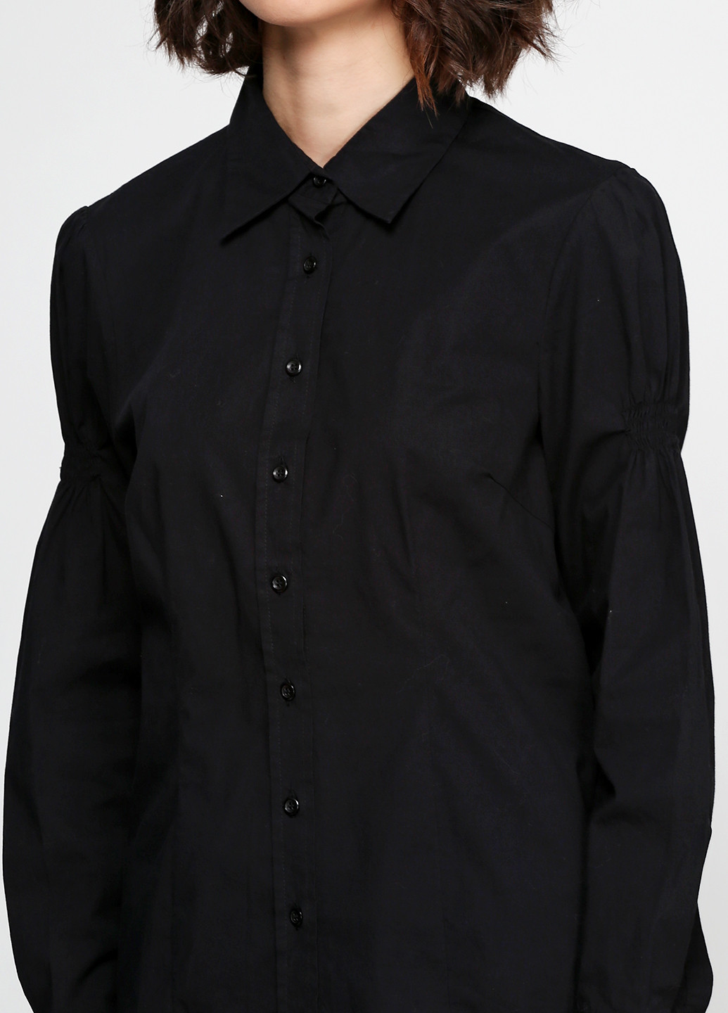 Черная кэжуал рубашка однотонная Instinct