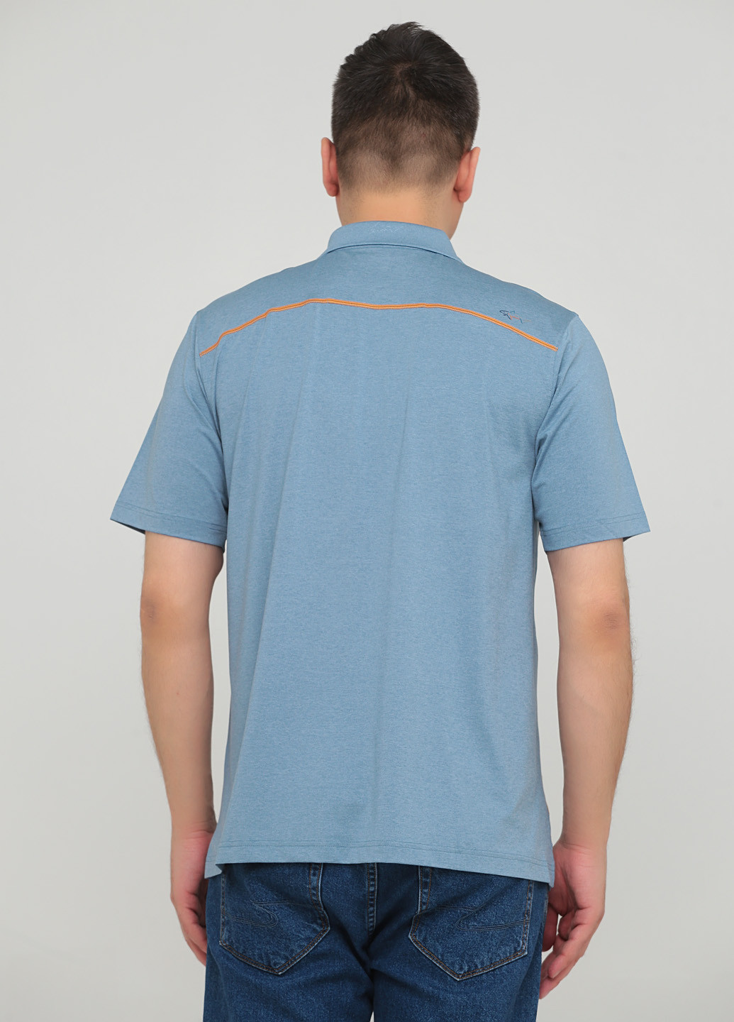 Темно-голубой футболка-поло для мужчин Greg Norman с абстрактным узором