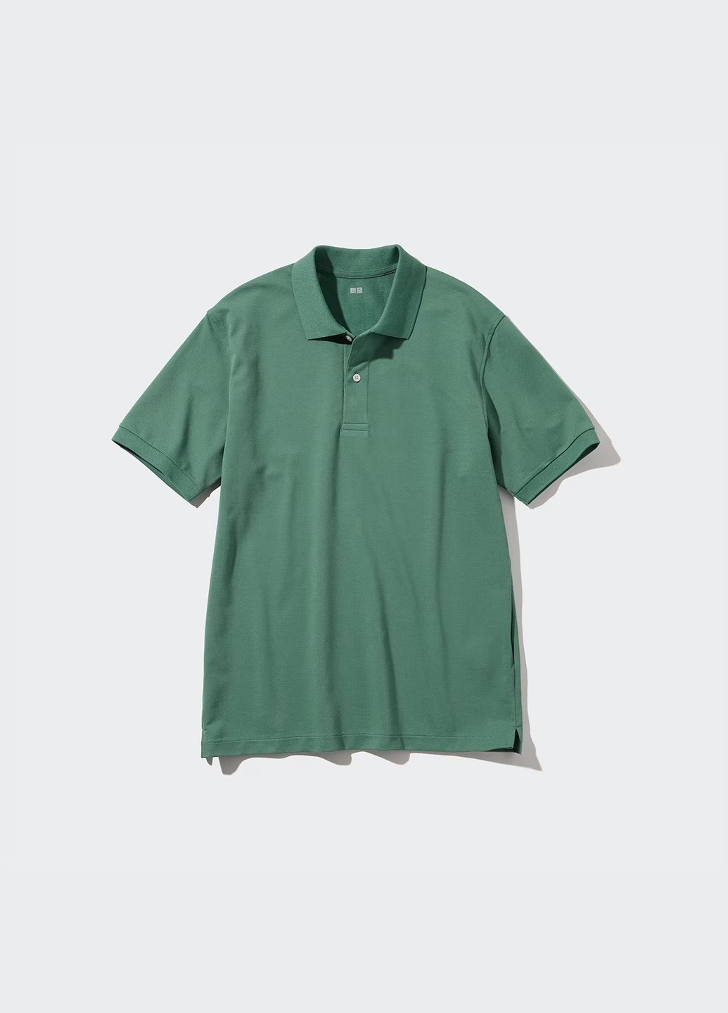 Зеленая футболка-поло для мужчин Uniqlo однотонная