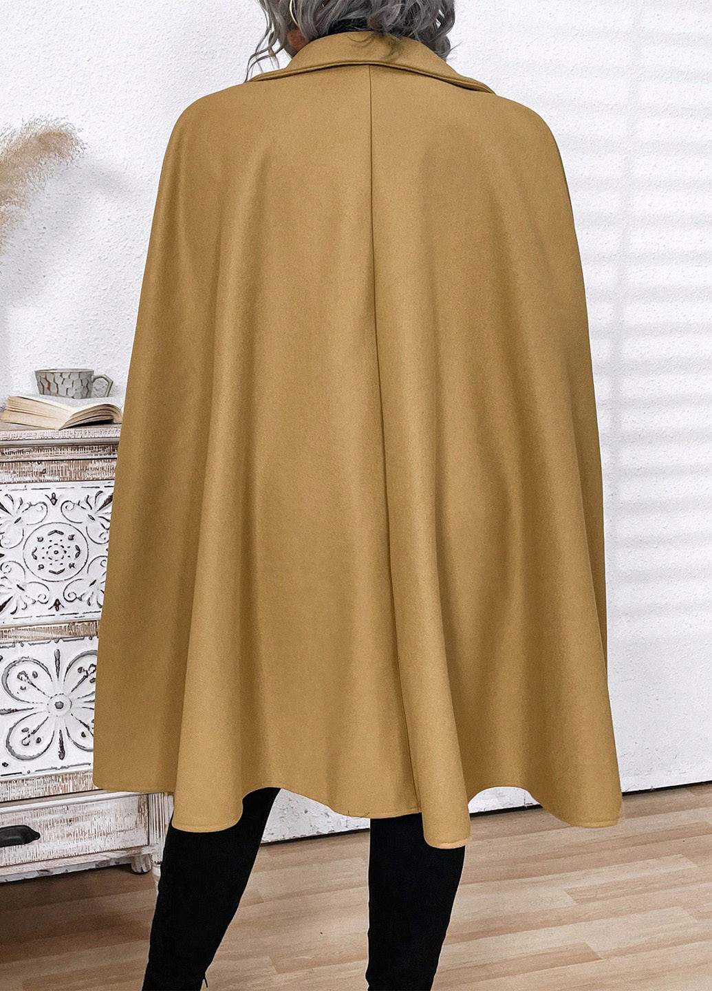 Світло-коричневе демісезонне Пальто кейп SHEIN