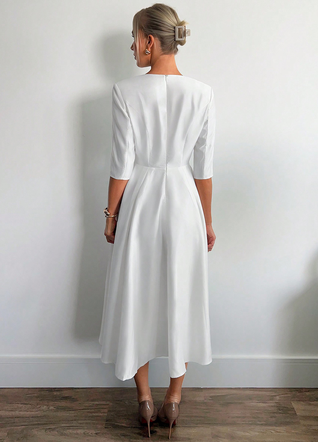 Білий кежуал сукня а-силует SHEIN однотонна