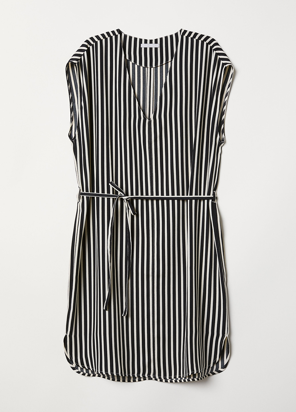 Черно-белое кэжуал платье H&M в полоску