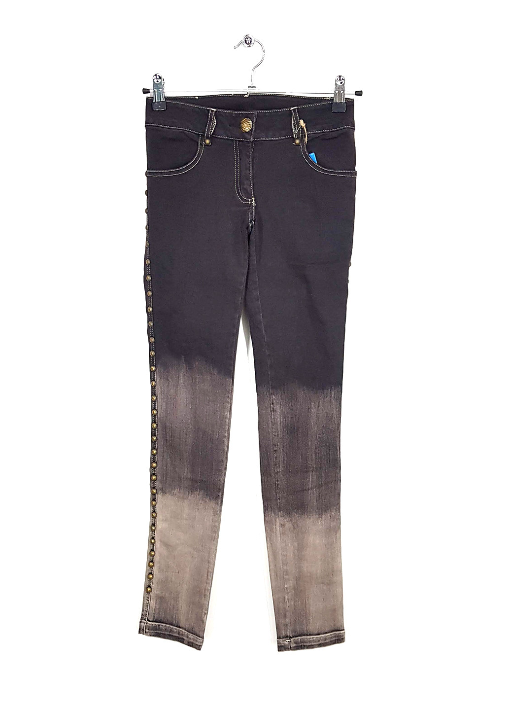 Джинси Puledro однотонні темно-сірі джинсові бавовна