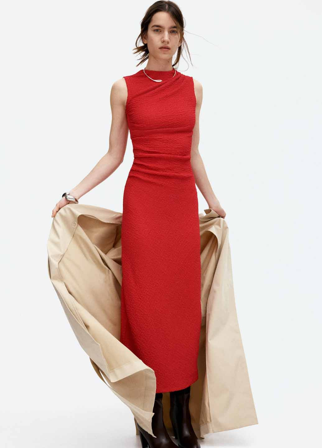 Червона кежуал сукня силуетна H&M однотонна