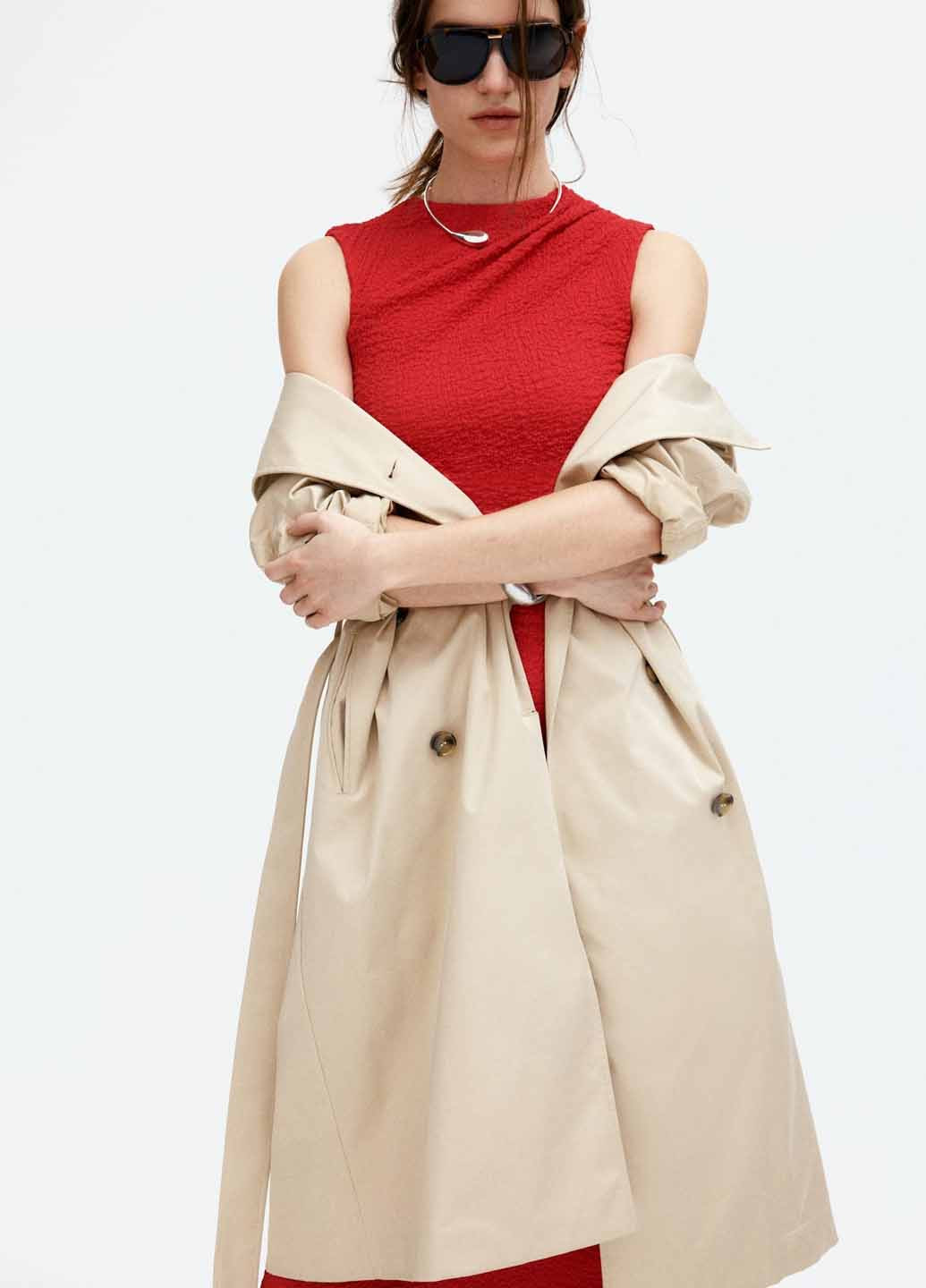 Червона кежуал сукня силуетна H&M однотонна