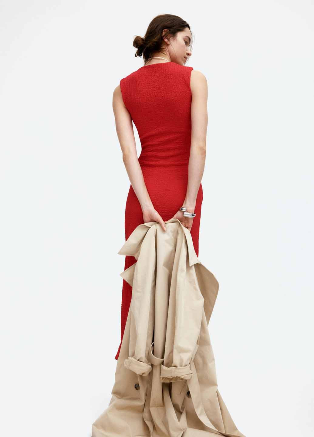 Червона кежуал сукня силуетна H&M однотонна