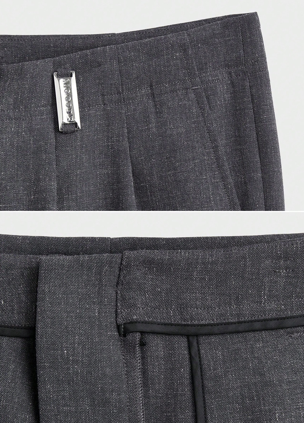 Темно-серые кэжуал, классические демисезонные прямые брюки SHEIN