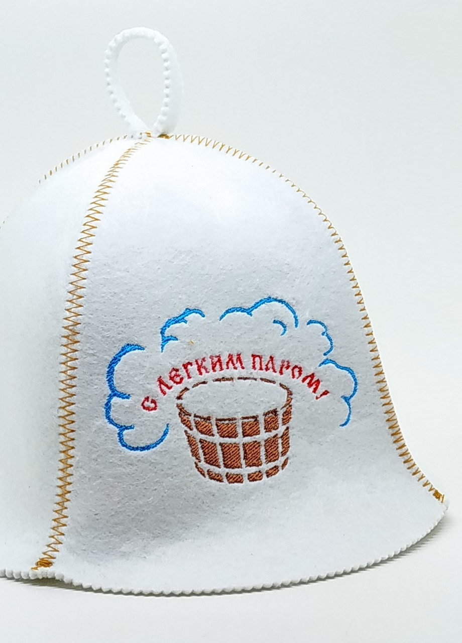 Банна шапка "З легким паром" штучне хутро білий (LA-85) Luxyart (252611347)