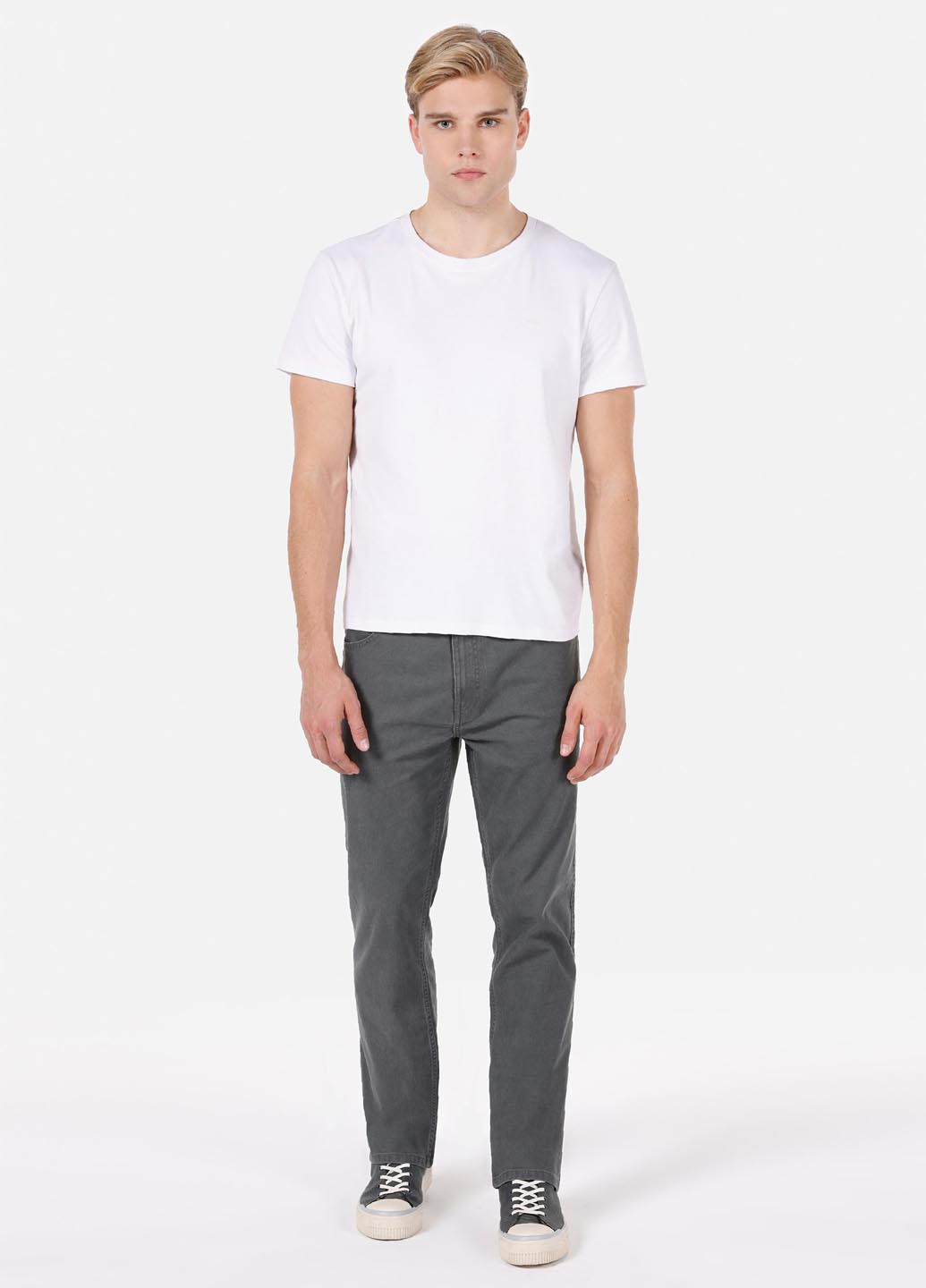 Темно-серые кэжуал летние прямые брюки Colin's