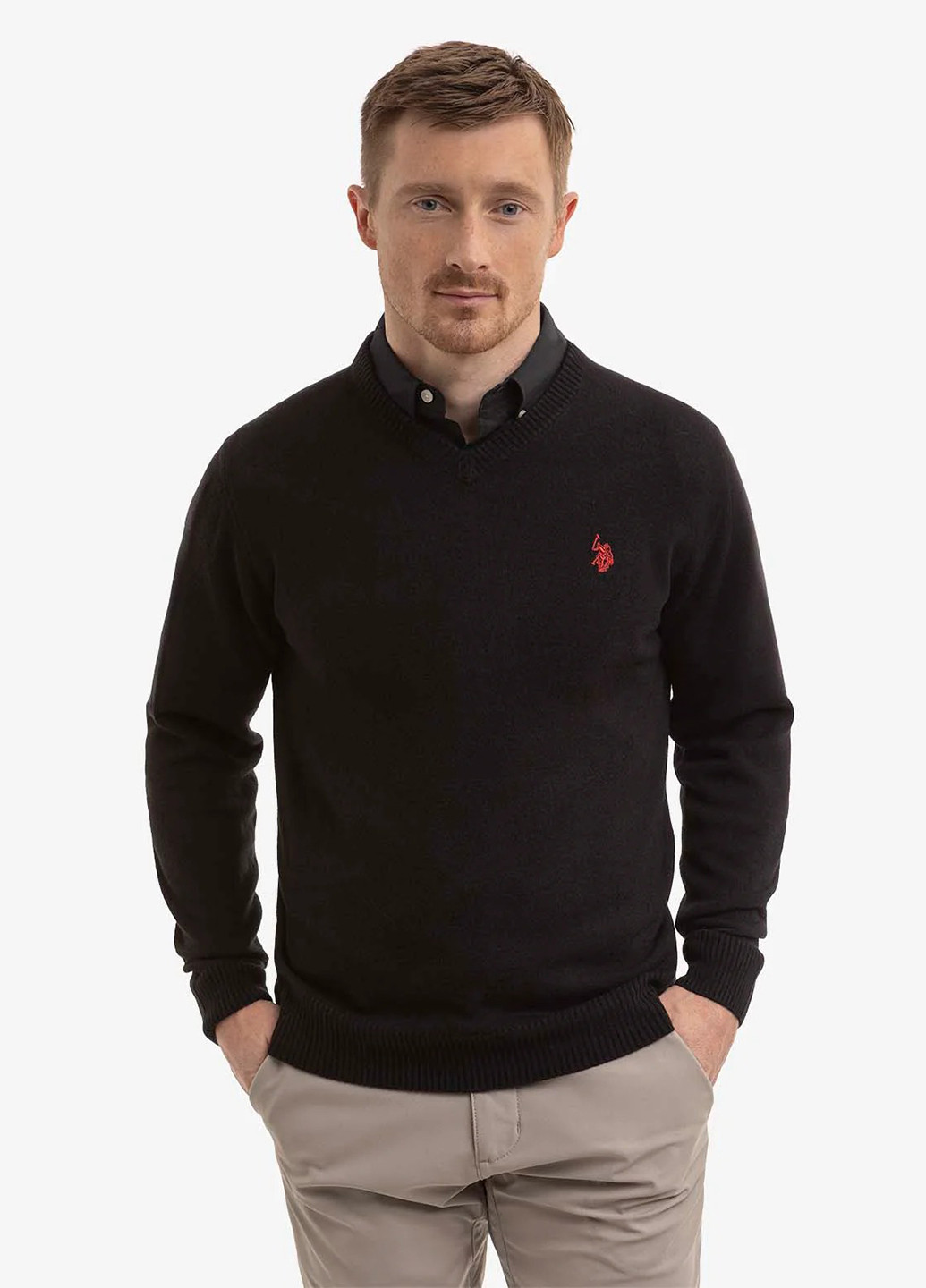 Черный демисезонный пуловер пуловер U.S. Polo Assn.