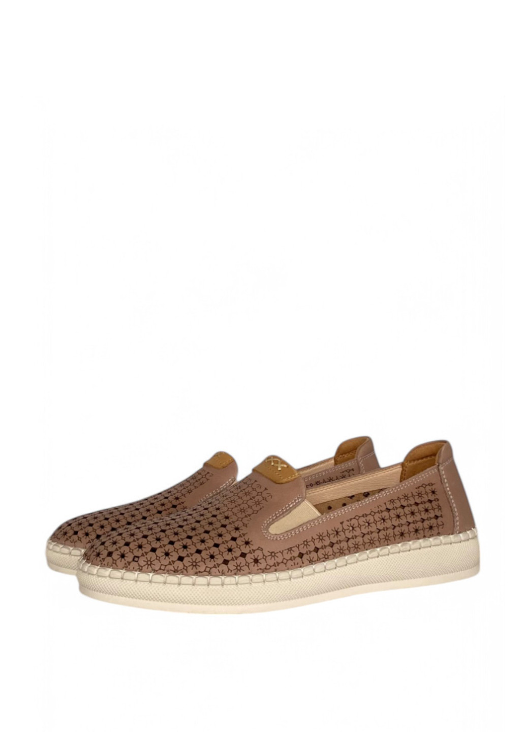 Коричневые мокасины Meego с перфорацией