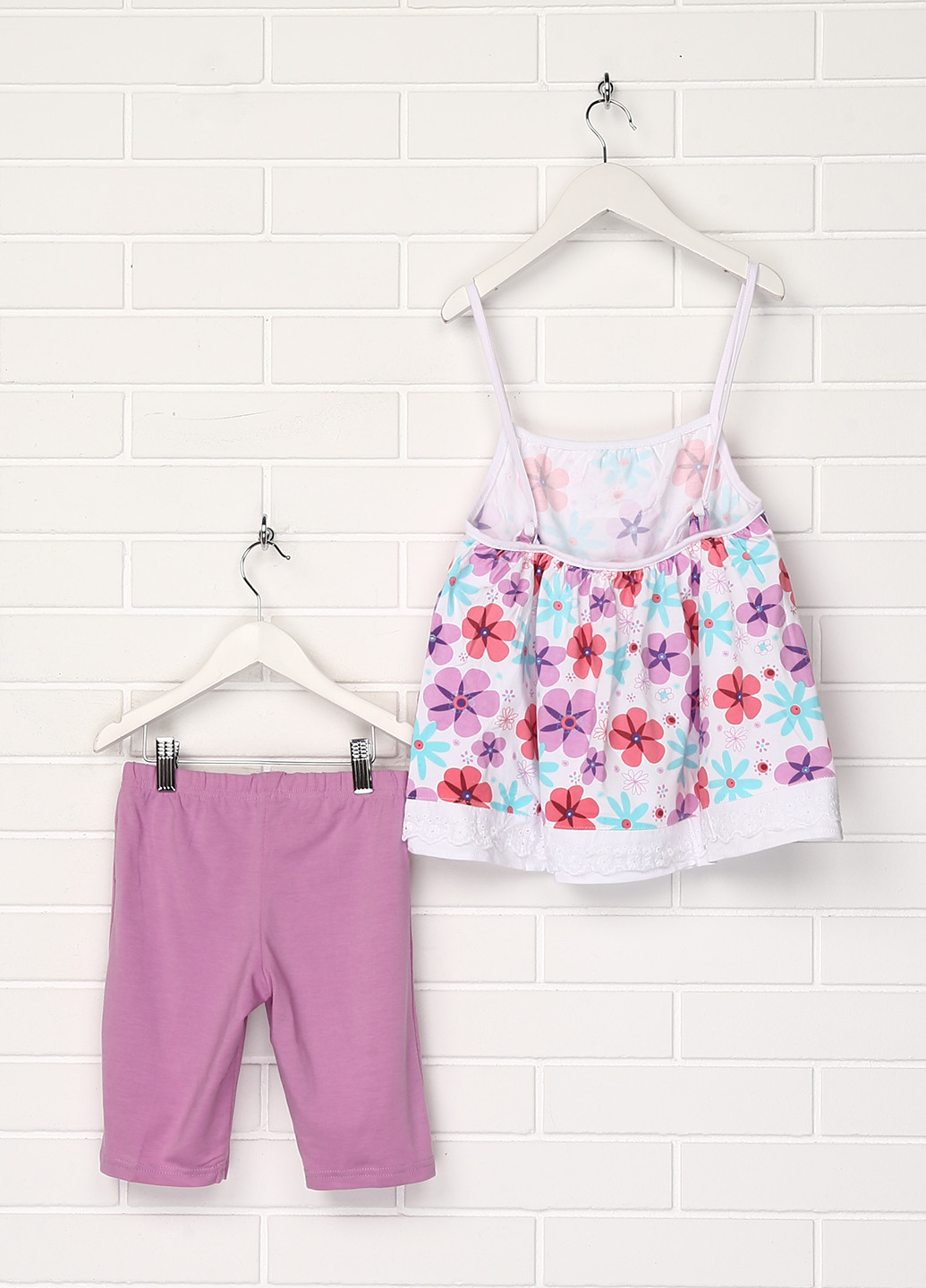 Розово-лиловый летний комплект (топ, шорты) Aquamarine