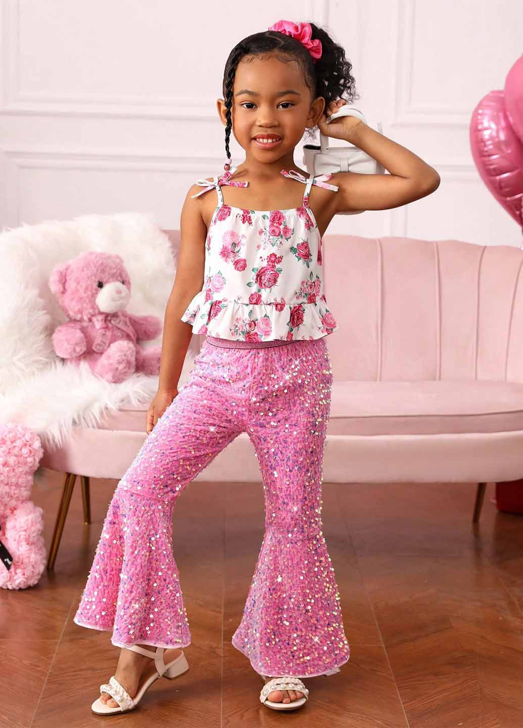 Рожевий літній комплект (майка, штани) SHEIN