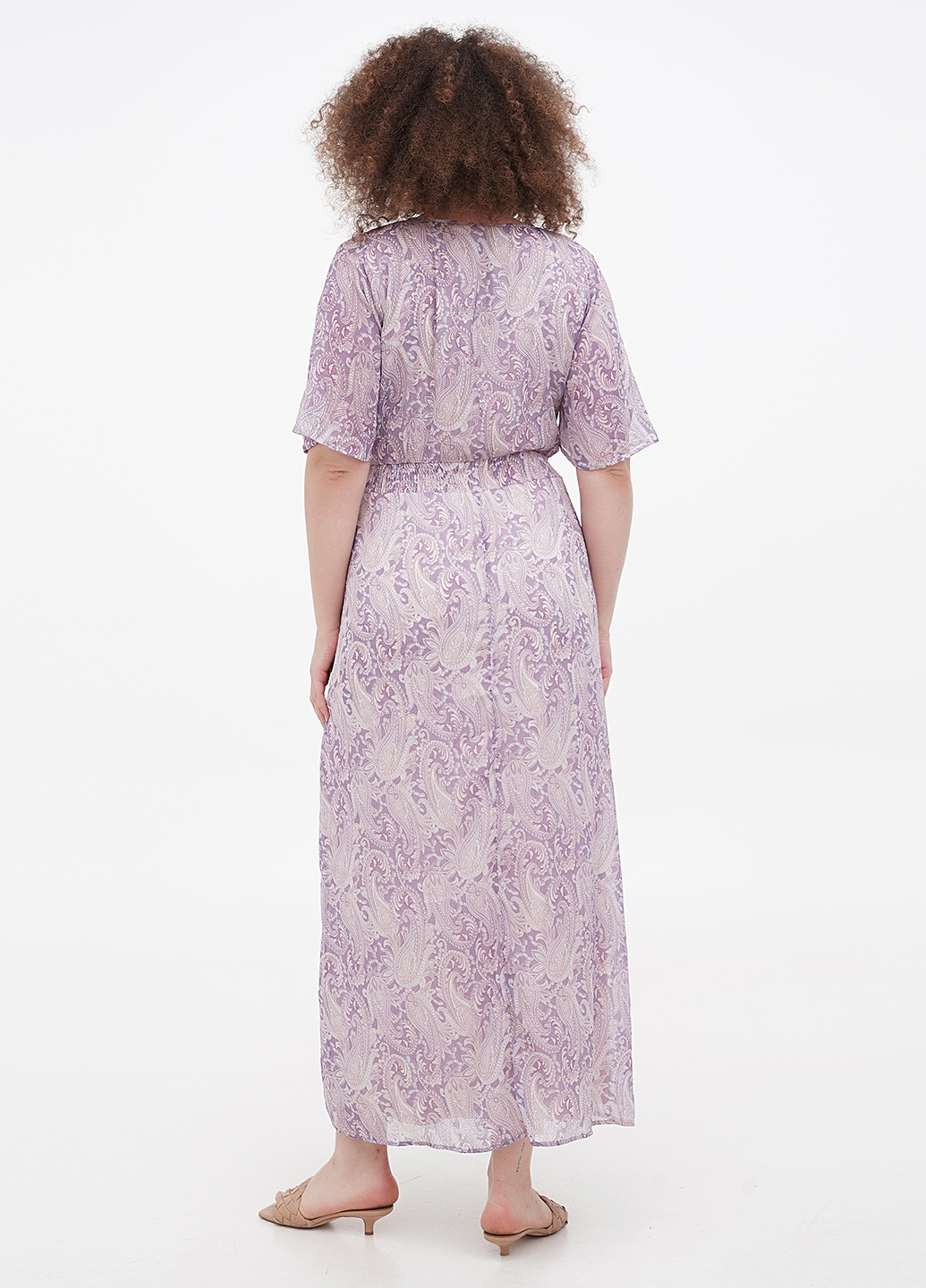 Фиолетовое кэжуал платье на запах Orsay турецкие огурцы